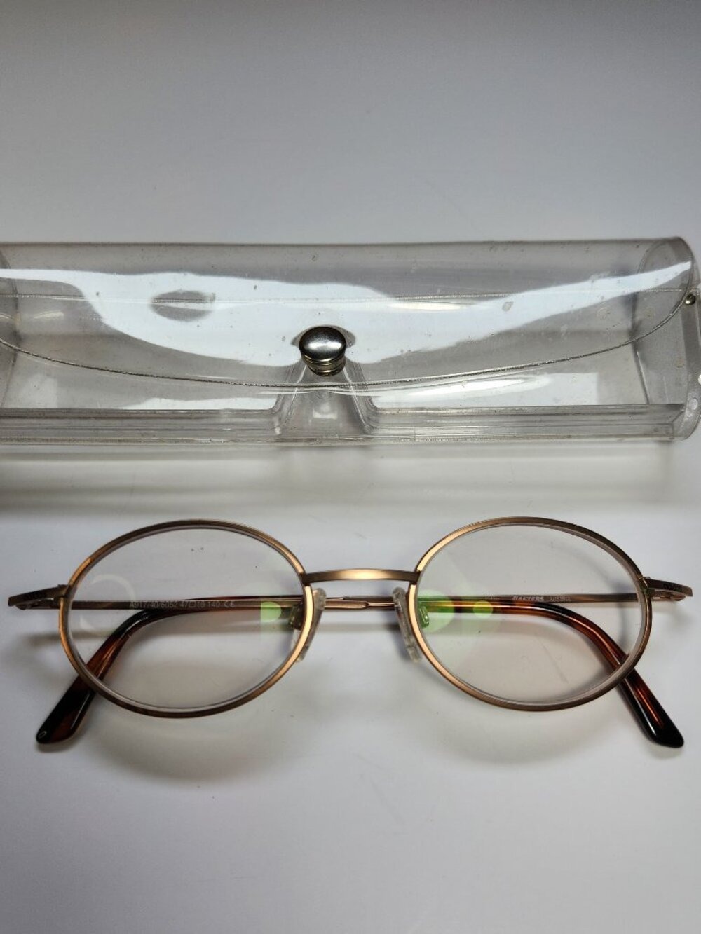Vintage Adidas Masters Gold Metal Oval Eyeglass Replacement Frame Austria